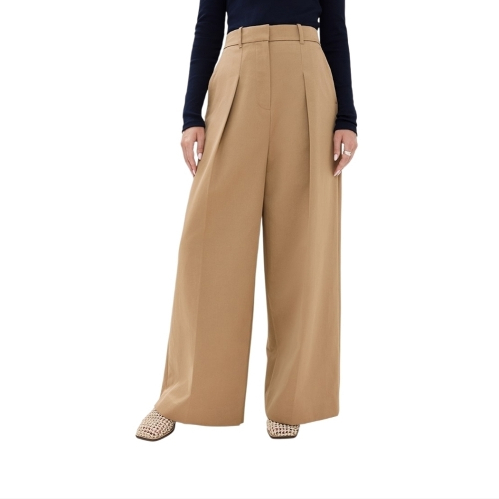 A.L.C. Ryder Wide Leg High Rise Camel Trousers Size 00